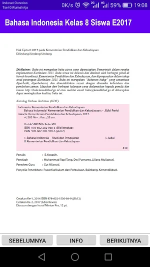 Bahasa Indonesia Kelas 8 Siswa E2017 Screenshot 1