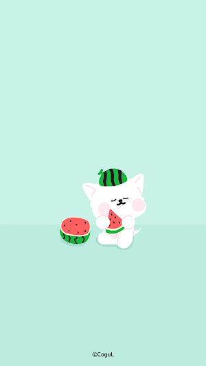 카카오톡 테마 - 달콩_여름 수박 민트 Screenshot 0