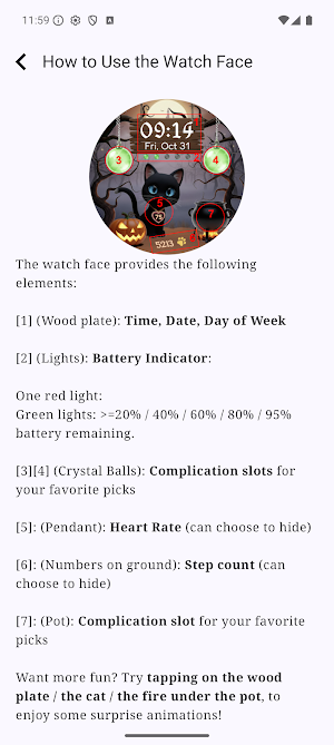 Halloween Cat Watch Face Screenshot 0