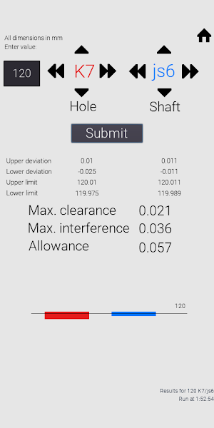 ISO 286 Tolerances and fits Screenshot 3
