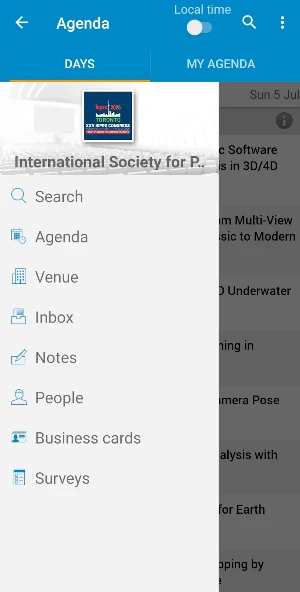 ISPRS 2026 Mobile App Screenshot 1