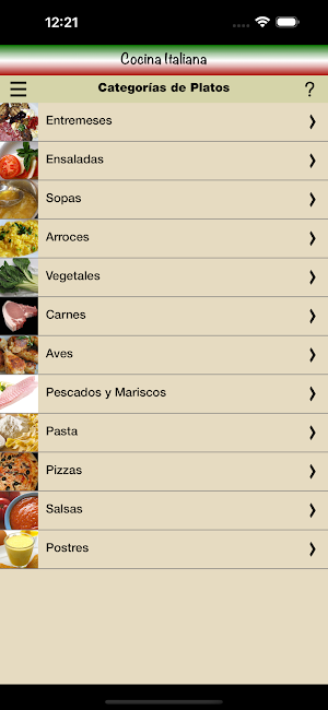 Cocina Italiana Screenshot 1