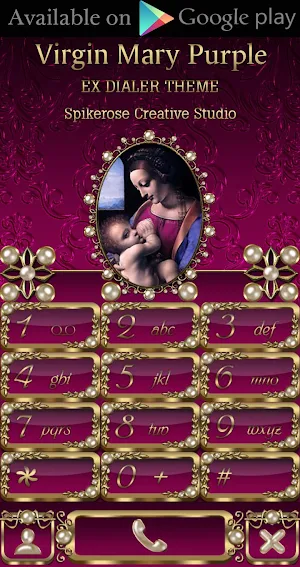 Virgin Mary Purple Go Keyboard theme Screenshot 3