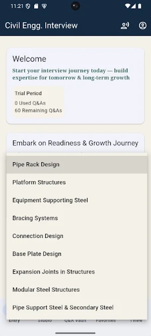 Civil Engg Oil & Gas Interview Screenshot 2