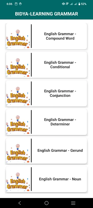 Bidya-learning Grammar Screenshot 2