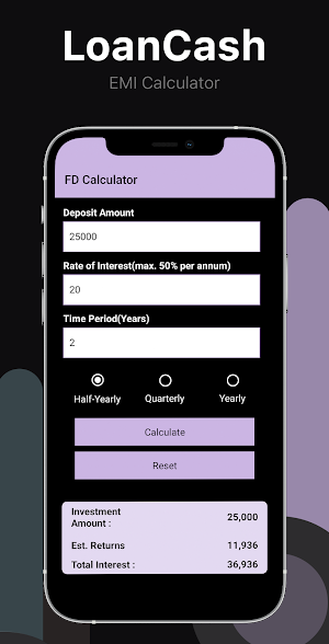 LoanCash : EMI Loan Calculator Screenshot 1