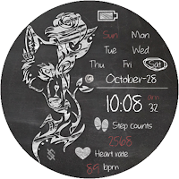BFF87- Blackboard Art Wolf