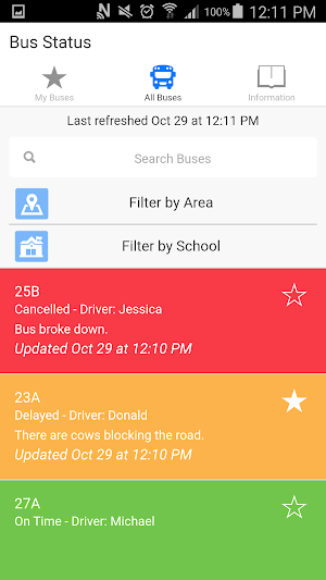 Eaglerock Bus Status Screenshot 2