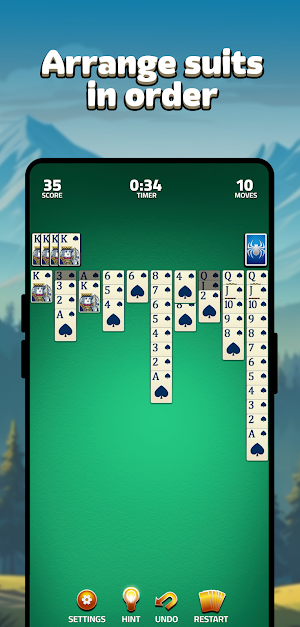 Spider Solitaire - Card Puzzle Screenshot 1