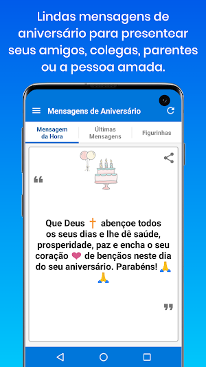 Mensagens e Figurinhas de Aniversário Screenshot 0