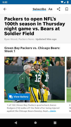 Packers News Screenshot 1