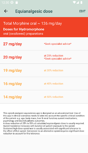 Opioid Calculator Screenshot 3