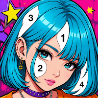 Anime Girl Color by Number
