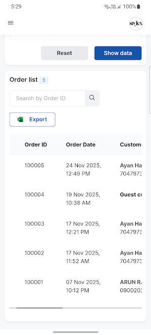 StyleX Admin Screenshot 1