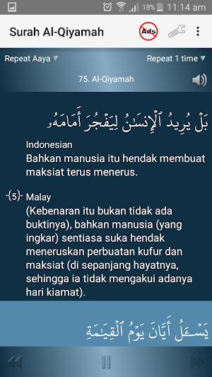 Surah Al-Qiyamah- سورة القيامة Screenshot 1