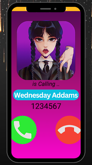 Wednesday Addams fake cal&chat Screenshot 2
