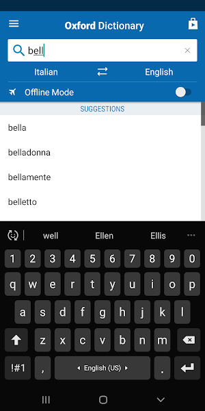 Concise Oxford Italian Dictionary Screenshot 1