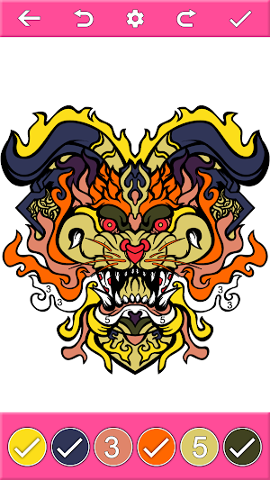 Tattoo Coloring by Number Book Screenshot 0