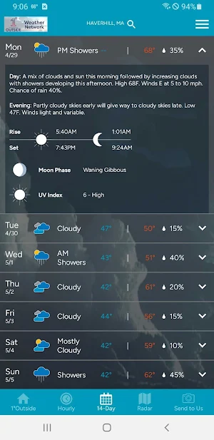 Noyes' 1DegreeOutside Weather Screenshot 2
