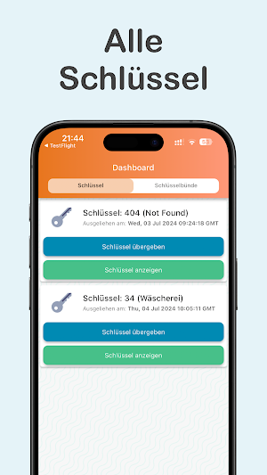 Schlüsselregistrierung Screenshot 2