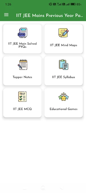 IIT JEE Mains PYQs and Notes Screenshot 2