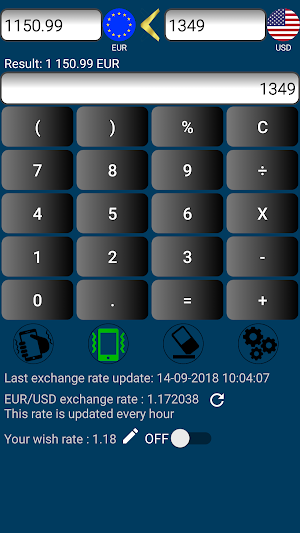 Euro / US Dollar - Currency Converter Screenshot 1