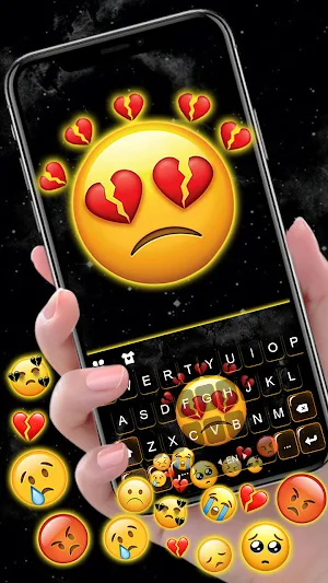 Broken Heart Gravity Keyboard Background Screenshot 0