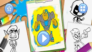 Teen Coloring Book Titans Hero Screenshot 0