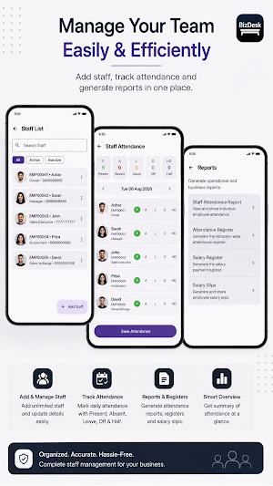 BizDesk - Staff & Billing App Screenshot 1