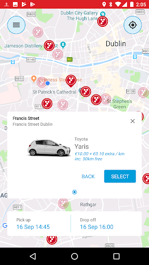 YUKO - Car Sharing in Dublin Screenshot 2