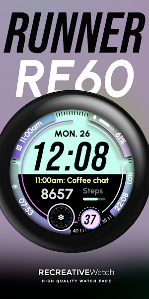 RE60 - Runner Watch Face Screenshot 3