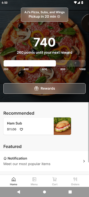 AJ's Pizza, Subs, and Wings Screenshot 0