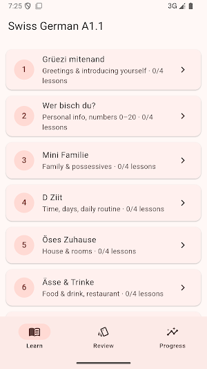 Swiss German A1.1 Course Screenshot 0