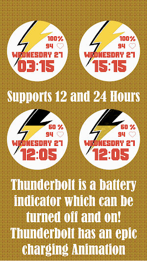 Thunderbolt Digital Watchface Screenshot 3