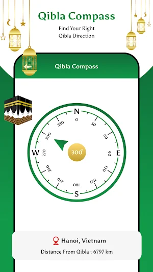 Qibla Direction & Prayer Times Screenshot 2
