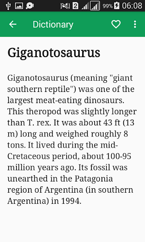 Paleontology Dictionary Screenshot 2