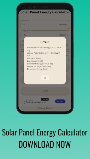 Solar Panel Energy Calculator Screenshot 3