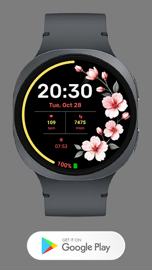 Simple Floral Watch face Screenshot 2