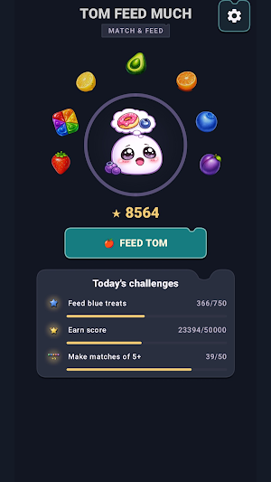 Tom Feed Much: Match 3 Screenshot 1