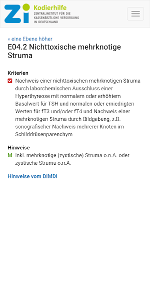 Zi-Kodierhilfe App Screenshot 3