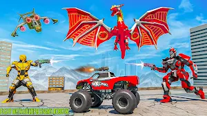 Futuristic Flying Dragon Robot War Game Screenshot 2