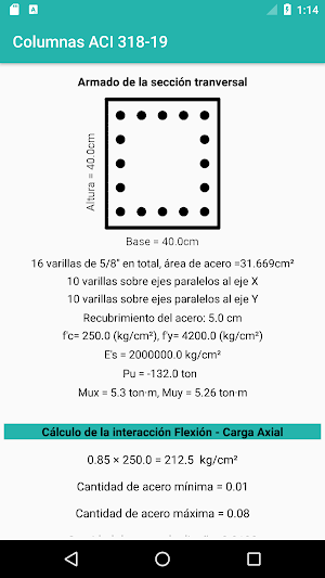 Diseño de columnas ACI 318 - 19 Screenshot 3