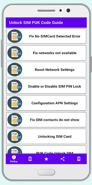 Unlock SIM PUK Code Guide Screenshot 0