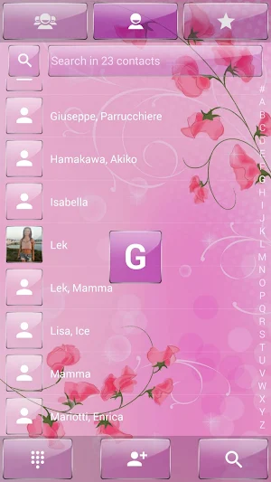 Dialer theme Pink Flower Glass Screenshot 3