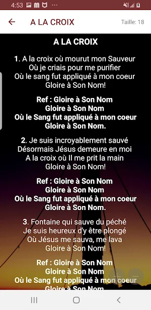 Recueil de chants Screenshot 2