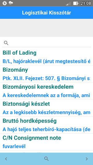 Logisztikai Kisszótár Screenshot 1