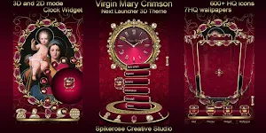 Virgin Mary Crimson 3D Next Launcher theme Screenshot 1