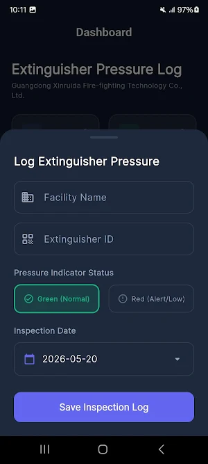 Extinguisher Pressure Log Screenshot 1