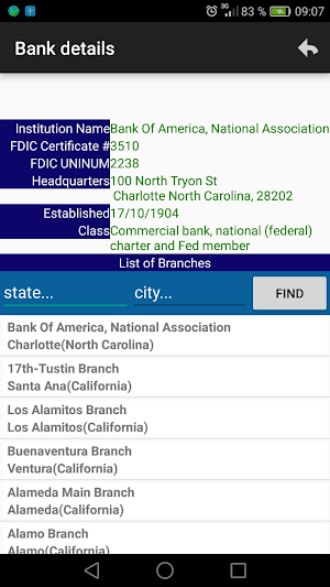 ALL USA BANKS BRANCHES Screenshot 2