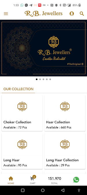 R.B. JEWELLERS - Online Screenshot 0